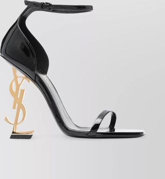 Saint Laurent structured patent leather sandals with 11cm heel