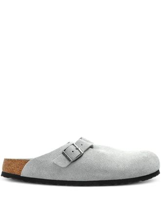 Birkenstock Clogs Boston in pelle scamosciata - Grigio