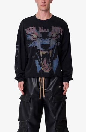 mnml 994 Wolf Oversize Cotton Graphic T-Shirt in Black at Nordstrom, Size Xx-Large