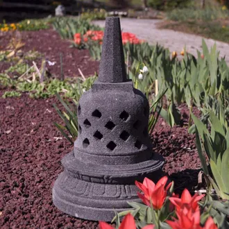 Wanda Collection L&aacute;mpara Estupa Borobudur De Piedra De Lava 45 Cm