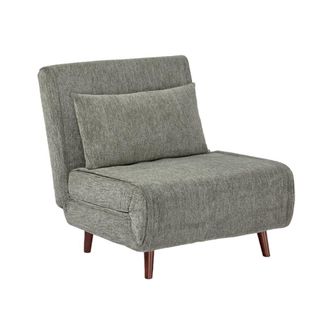 Sweeek Sill&oacute;n cama convertible de chenilla con patas de madera, verde