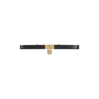 Elisabetta Franchi Cintur&oacute;n de Piel Alto con Charm de Candado - Accessories - Mujer - Negro - 2XS