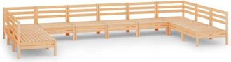 vidaXL Juego Muebles De Jard&iacute;n 10 Piezas Madera Maciza Pino Vidaxl