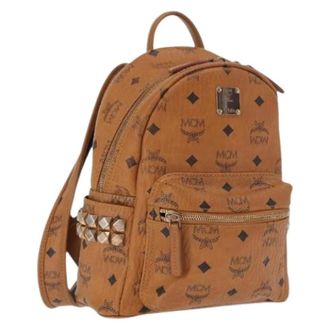 MCM Pre-owned Backpacks, female, Brown, Size: ONE SIZE Pre-owned PVC Leather Backpack