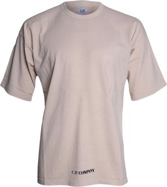 C.P. Company Jersey Crewneck T-shirt - Heren - T-shirts - Beige - XL - Katoen - Tops