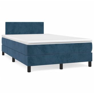vidaXL Vidaxl - Cama Box Spring Con Colch&oacute;n Terciopelo Azul Oscuro 120x190 Cm