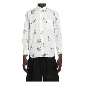 Comme Des Gar&ccedil;ons Camiseta con eslogan - Shirts - Hombre - Blanco - L