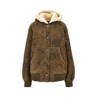 Etro Leather jacket with Paisley motif Woman 40