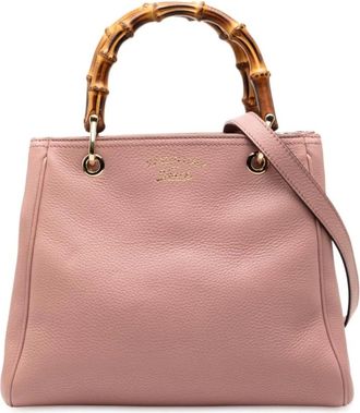 Gucci Pre-owned Handbags, female, Pink, Size: ONE SIZE Pre-owned Leather Top Handle Bag