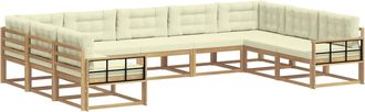 vidaXL Conjunto De Sof&aacute;s De Exterior 9 Uds. Blanco Y Crema Vidaxl