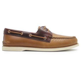 Sperry Top-Sider Gold Authentic Original 2-Eye Full Grain Leather Mens Boat Shoes - Tan Combo Combo Bronzer - Size:UK 10