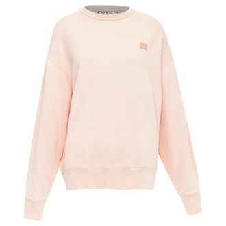 Acne Studios Fairah Face pink smiley square cotton pullover sweatshirt XS
