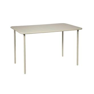 Sweeek Mesa de jard&iacute;n bistr&oacute; de acero, 4 plazas, 120cm, beige
