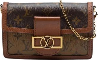 Louis Vuitton Pre-owned Dauphine Crossbody Bag - Dames - Vintage Schoudertas - Bruin - ONE Size - Leer - Vintage
