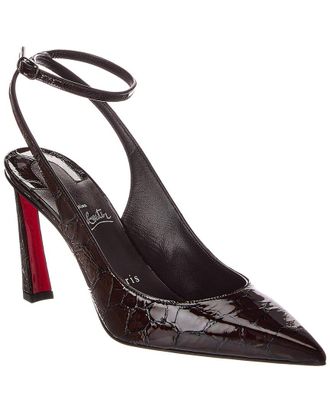 Christian Louboutin Condora Strap 85 Croc0embossed Patent Pump