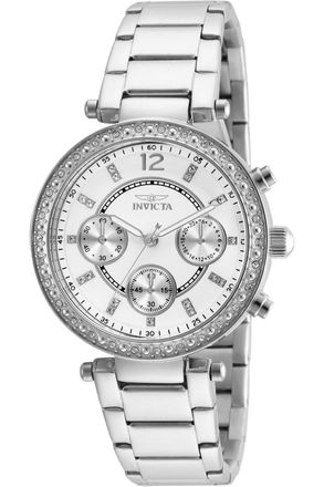 Invicta Angel 21386 Dameshorloge - Quartz Uurwerk - Roestvrij Staal met Witte Wijzerplaat - 36 mm