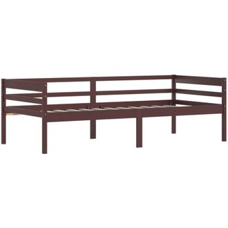 vidaXL Bed Frame without Mattress Dark Brown Solid Pinewood 90x200 cm Vidaxl