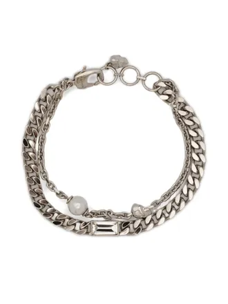Alexander McQueen chain-link bracelet - men - Brass/Palladium Plated Brass - One Size - Grey