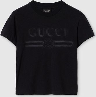 Gucci Cotton Jersey T-shirt With Devor&eacute; Detail, Black, Ready-to-wear