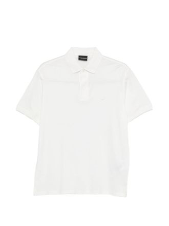 Emporio Armani White Short Sleeves Logo Polo