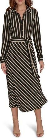 Tommy Hilfiger Long Sleeve Midi Dress in Black.sand at Nordstrom Rack, Size 6