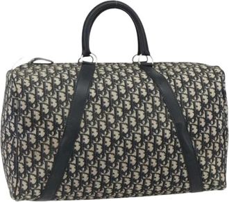 Dior Pre-owned Weekend Bags, female, Blue, Size: ONE SIZE Pre-owned Vintage Trotter Boston Bag