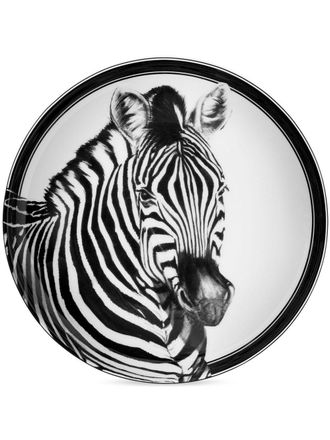 Dolce & Gabbana Set di 2 piatti fondi con stampa Zebra - Bianco