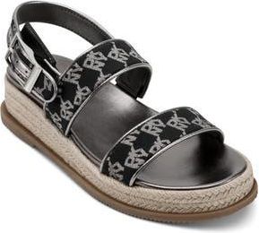 DKNY Berris Slingback Platform Espadrille in Black/Nickel at Nordstrom Rack, Size 6.5