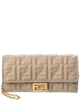 Fendi Fendi Baguette Leather Wallet On Chain