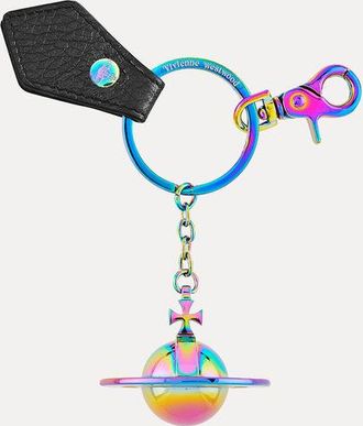 Vivienne Westwood 3d Orb Keyring Metal Black-pu-grain One Size Unisex