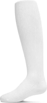 MeMoi Thin Ribbed Basic Non-Binding Tights in Winter White at Nordstrom, Size 18-24M