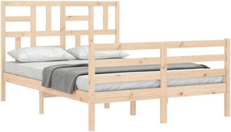 vidaXL Bed Frame with Headboard 120x200 cm Solid Wood Vidaxl Brown