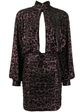 Philipp Plein Abito con stampa metallizzata - Rosa