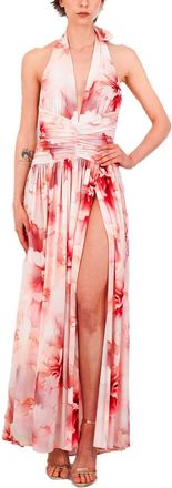 Babylone Paris Abito lungo a fiori - Rosso