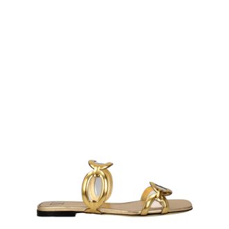 Valentino Garavani Slides und Clogs Damen Leder Gold
