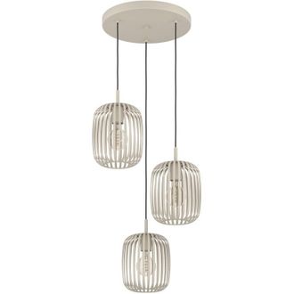 Eglo Eglo - Lampadario a Sospensione Minimal Romazzina Acciaio Sabbia 3 Luci E27