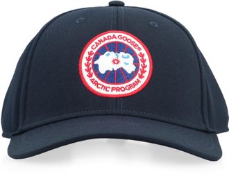Canada Goose Mens Arctic Disc Logo Baseball Cap Blue Polyester Hat