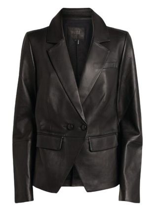 Paige Aventura Double-breasted Leather Blazer Size M