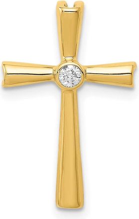 Diamond2Deal 10k Yellow Gold AA Diamond Cross Pendant