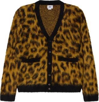 Obey patron leopard pocket cardigan - Yellow