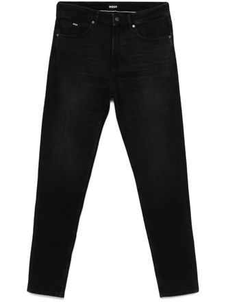 BOSS Jeans met toelopende pijpen - Zwart