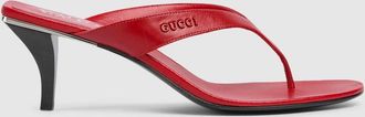 Gucci Womens Vittoria Thong, Red, Leather