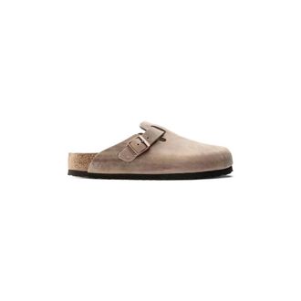 Birkenstock Boston SFB Narrow Fit - Dames - Slip ons - Beige - 37 EU - Leer - Schoenen