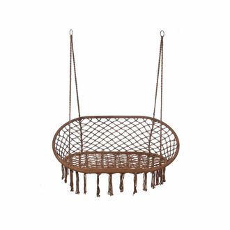 Mobili Rebecca Hamaca mecedora de policot&oacute;n y acero marr&oacute;n, 150x130x70 cm