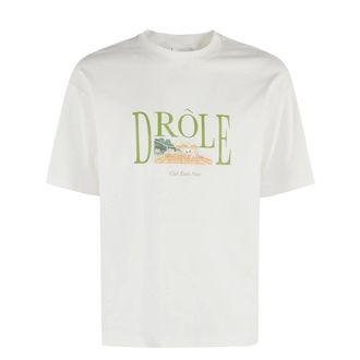 Dr&ocirc;le de Monsieur Tops, Heren, Wit, S, Katoen, Le T-Shirt Tennis Court