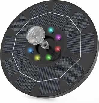OEM Fuente Solar - Panel Solar 3 W - Bomba Sumergible Sin Escobillas - 8 Led - Bater&iacute;a 1500 Mah - 6 Boquillas - Para Ba&ntilde;o De Aves Estanque Exterior - 1 Un