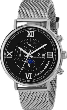 Christian Van Sant Mens Black dial Watch