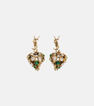 Saint Laurent Pendientes Cassandre adornados