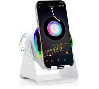 OEM Altavoz Bluetooth Inal&aacute;mbrico Con Inducci&oacute;n, Dise&ntilde;o 4 En 1 Rgb, Base Antideslizante Tel&eacute;fonos 4 13 Pulgadas, Bluetooth 5.3, Tecnol&oacute;gico (blanco)