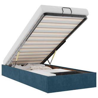 vidaXL Estructura De Cama Otomana Sin Colch&oacute;n Terciopelo Azul Oscuro Vidaxl
